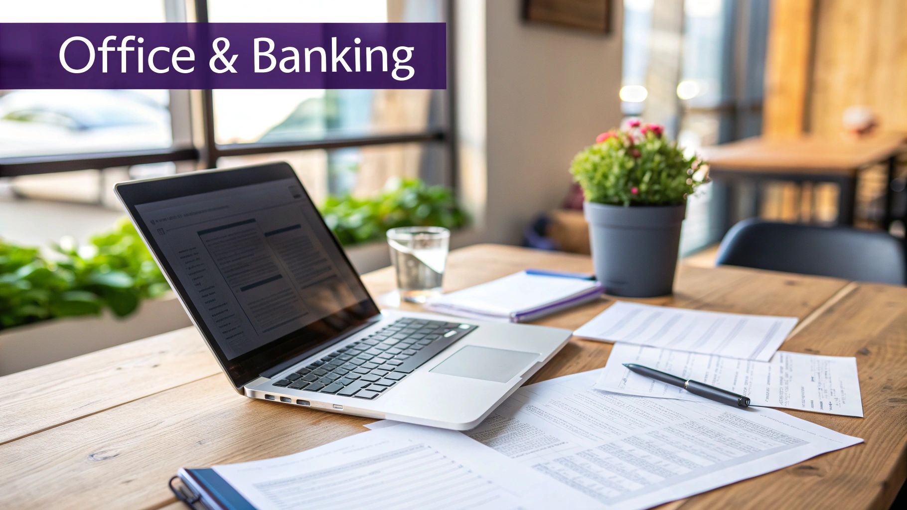 Modern office space with a view of the Dubai skyline