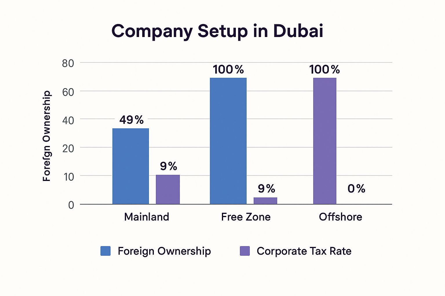 Infographic about company setup in dubai