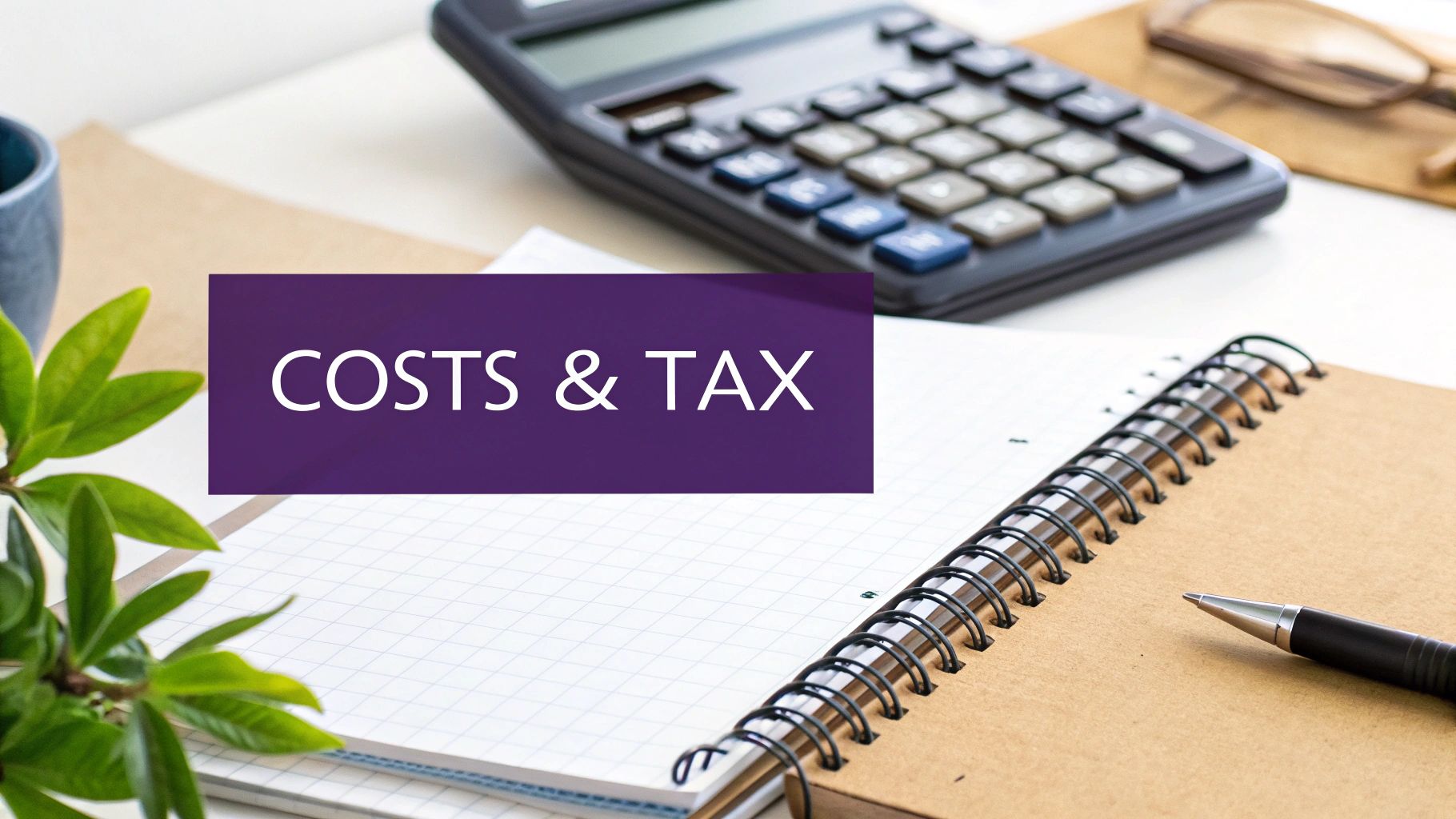 An image showing stacks of coins and financial charts, representing the costs and taxation of setting up a business.