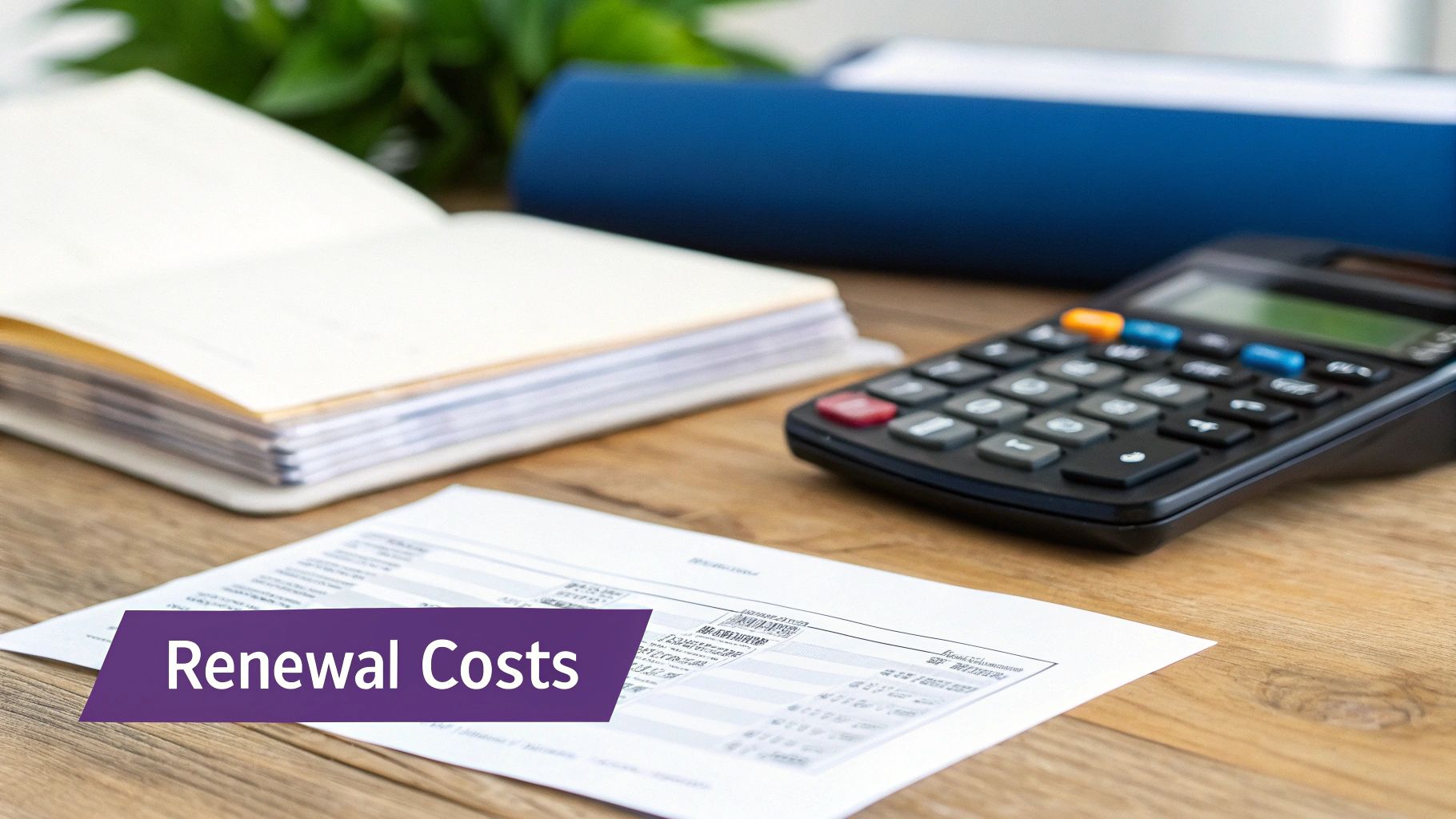An invoice or payment voucher being reviewed, symbolising the costs of trade license renewal.