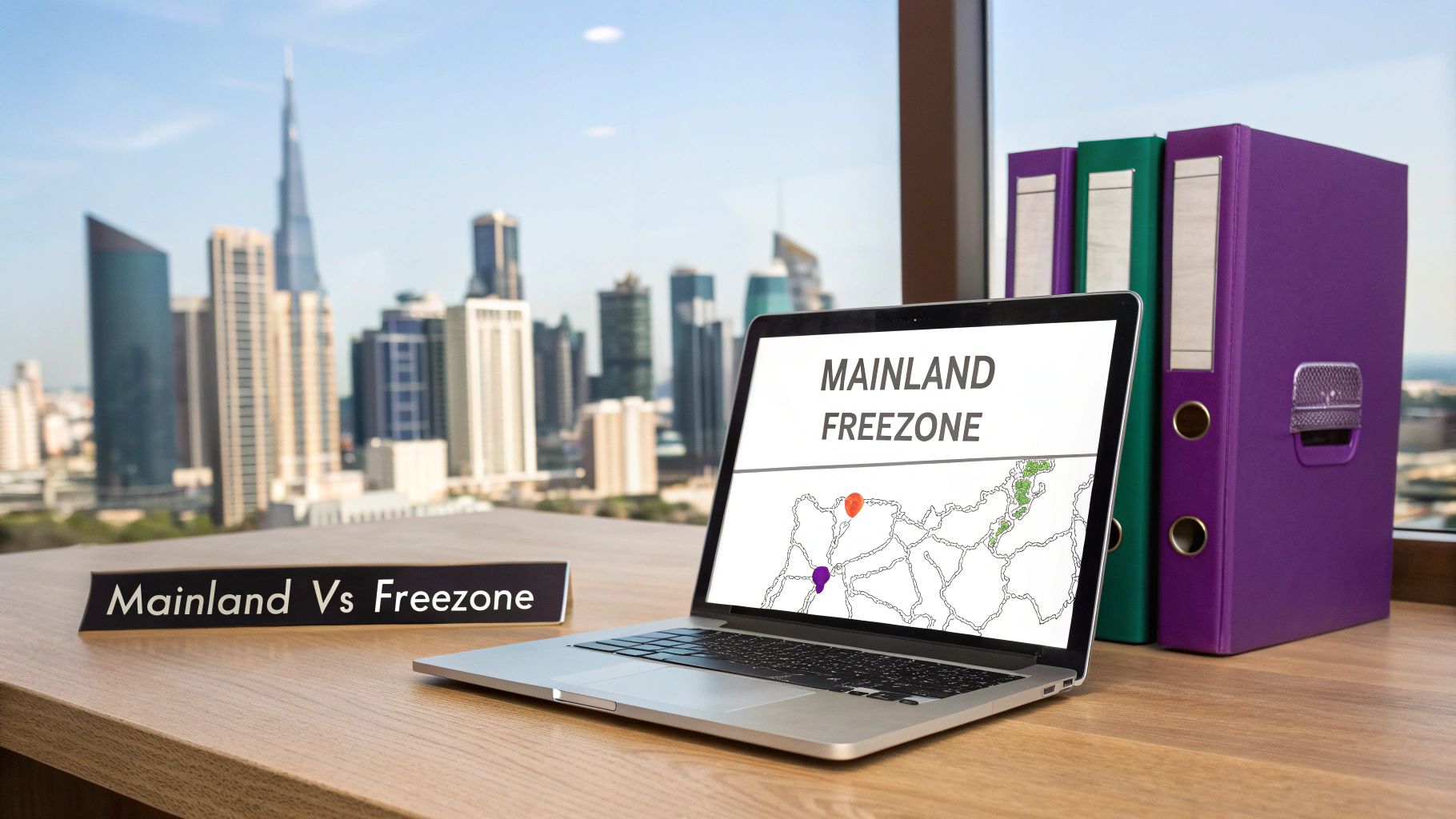 A modern cityscape view of Dubai's business district, representing the opportunities in the UAE.