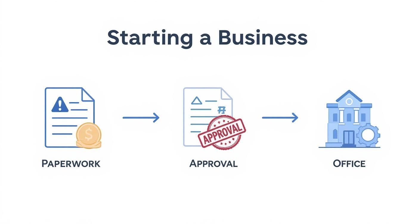 Infographic about how to start a business in uae