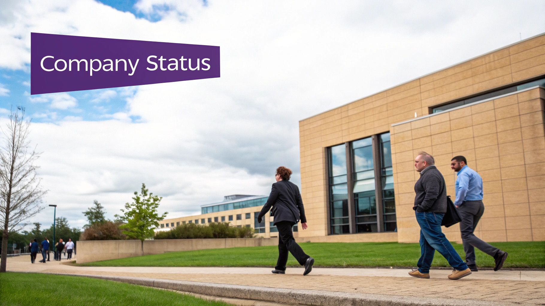 A group of diverse business professionals in a modern UAE office, discussing visa documents.