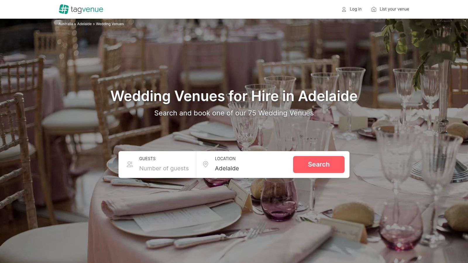 The 7 Best Wedding Venues Adelaide Has to Offer in 2025 4 A stylish, modern Adelaide wedding venue found on a platform like Tagvenue.