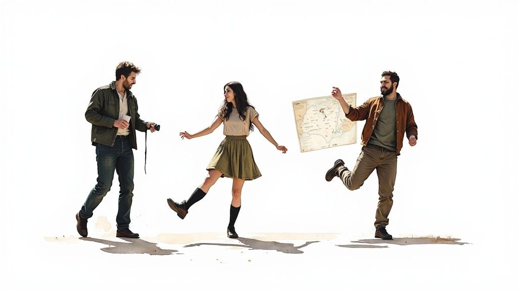 Schülergruppe an den Cliffs of Moher in Irland