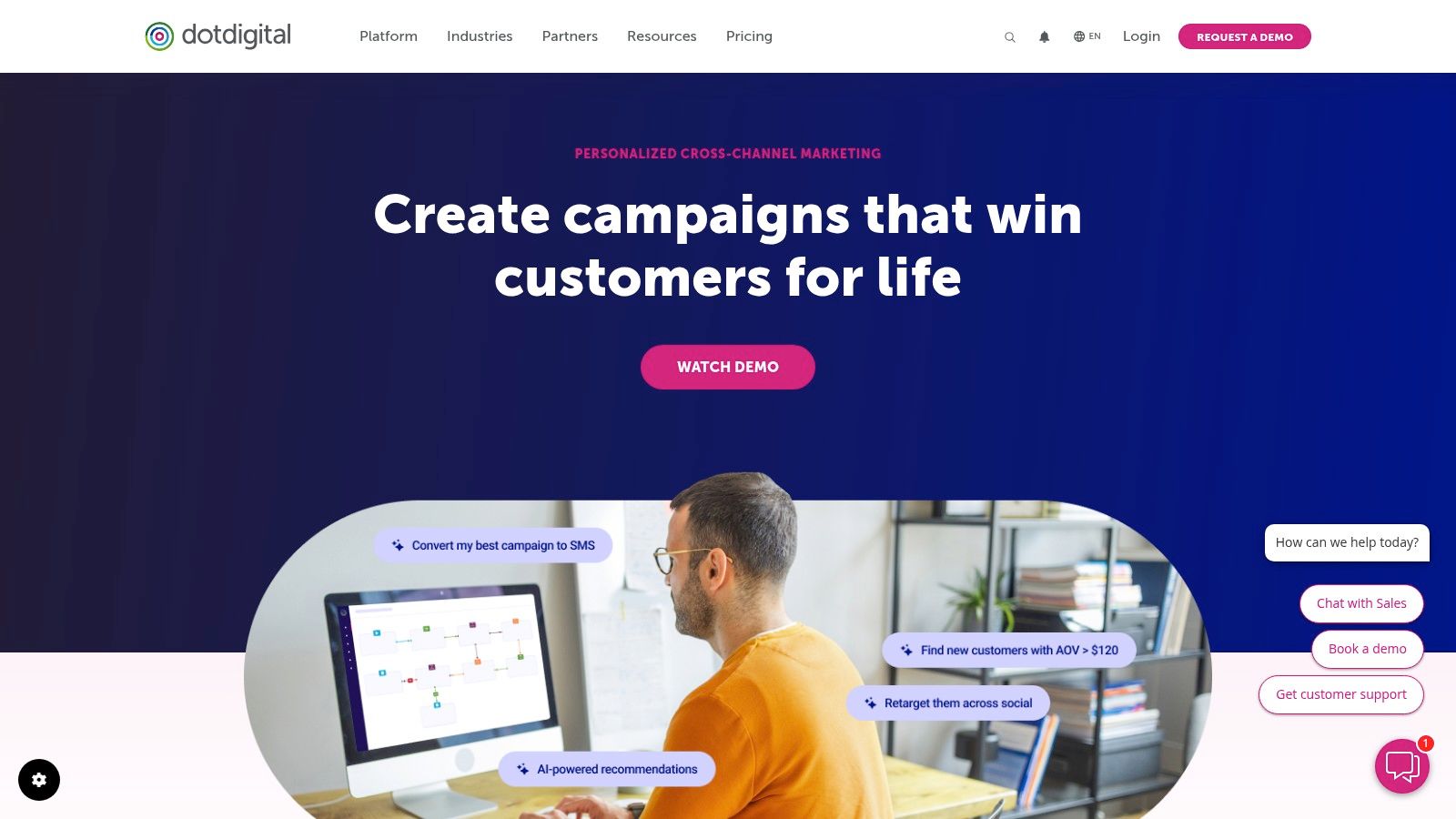 A screenshot of the dotdigital platform showcasing its omnichannel marketing automation features, highlighting its suitability for sophisticated campaigns.