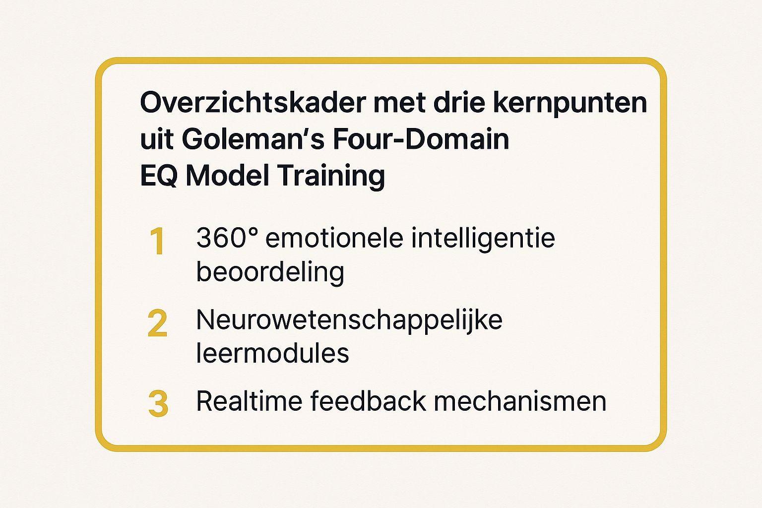 emotionele intelligentie training Infographic Goleman's Vier Domeinen Model De Klassieke Aanpak