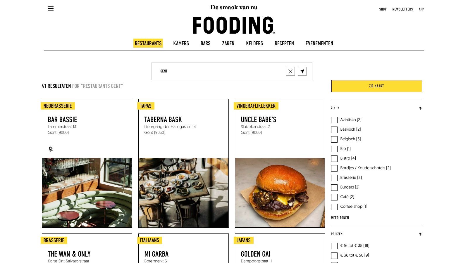 leuke restaurants gent Le Fooding voor de trendy foodies