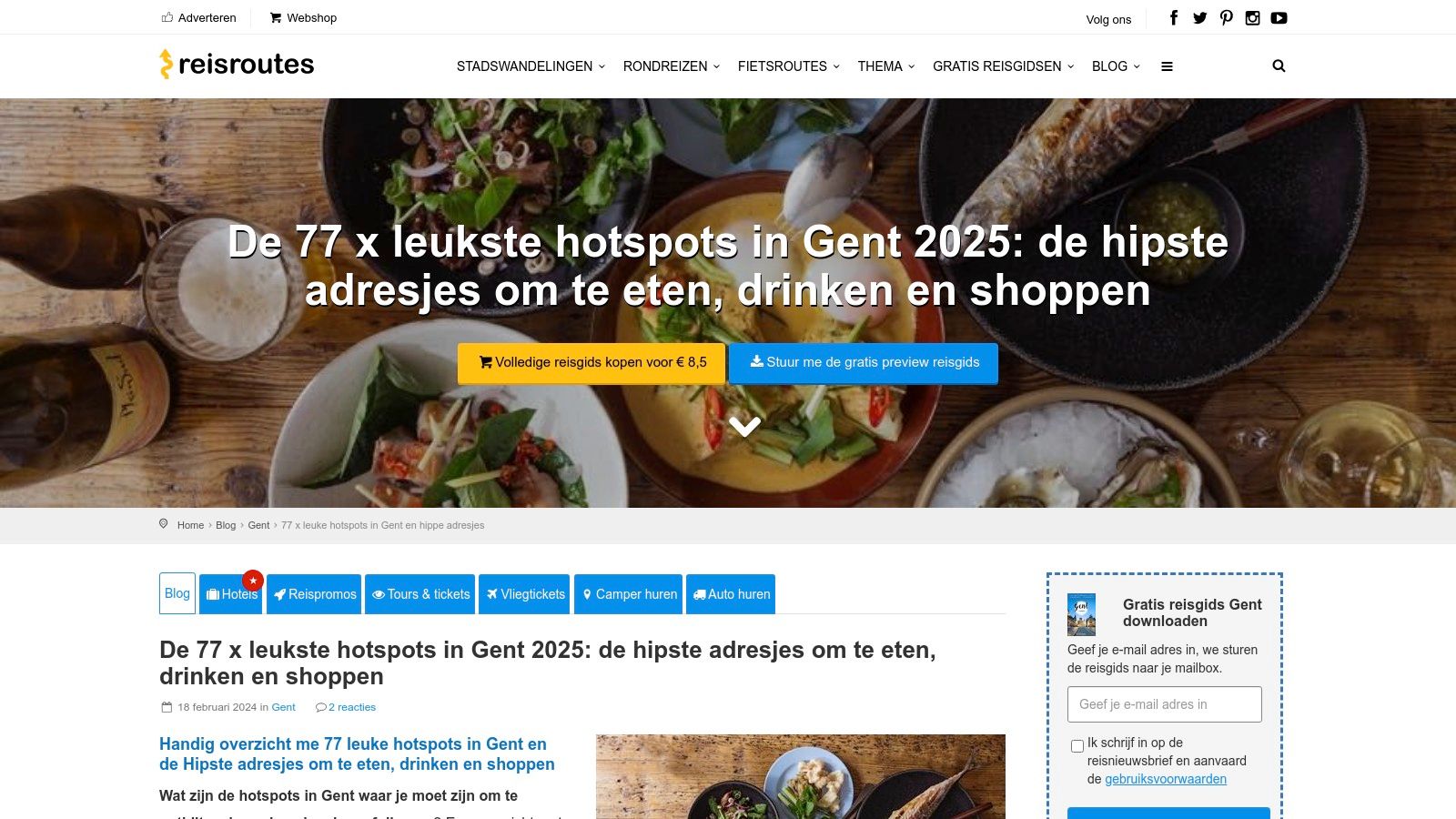 leuke restaurants gent Reisroutes.be