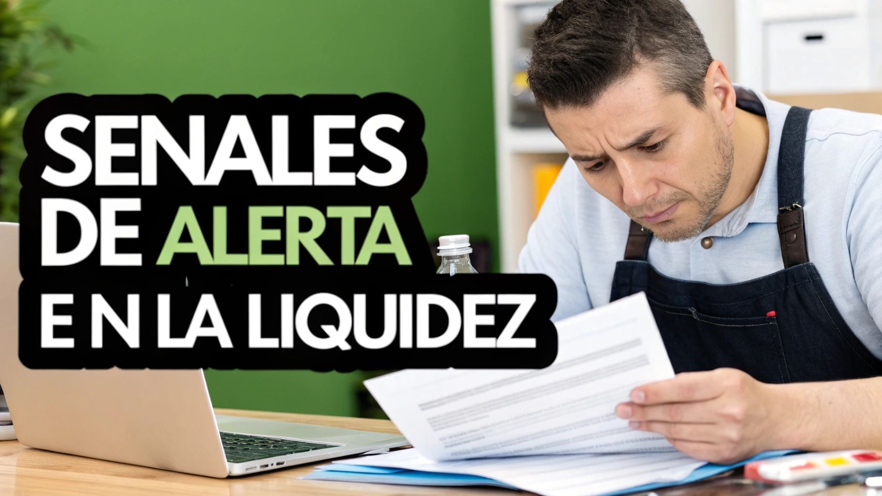 Una gráfica financiera mostrando una línea descendente con iconos de alerta.