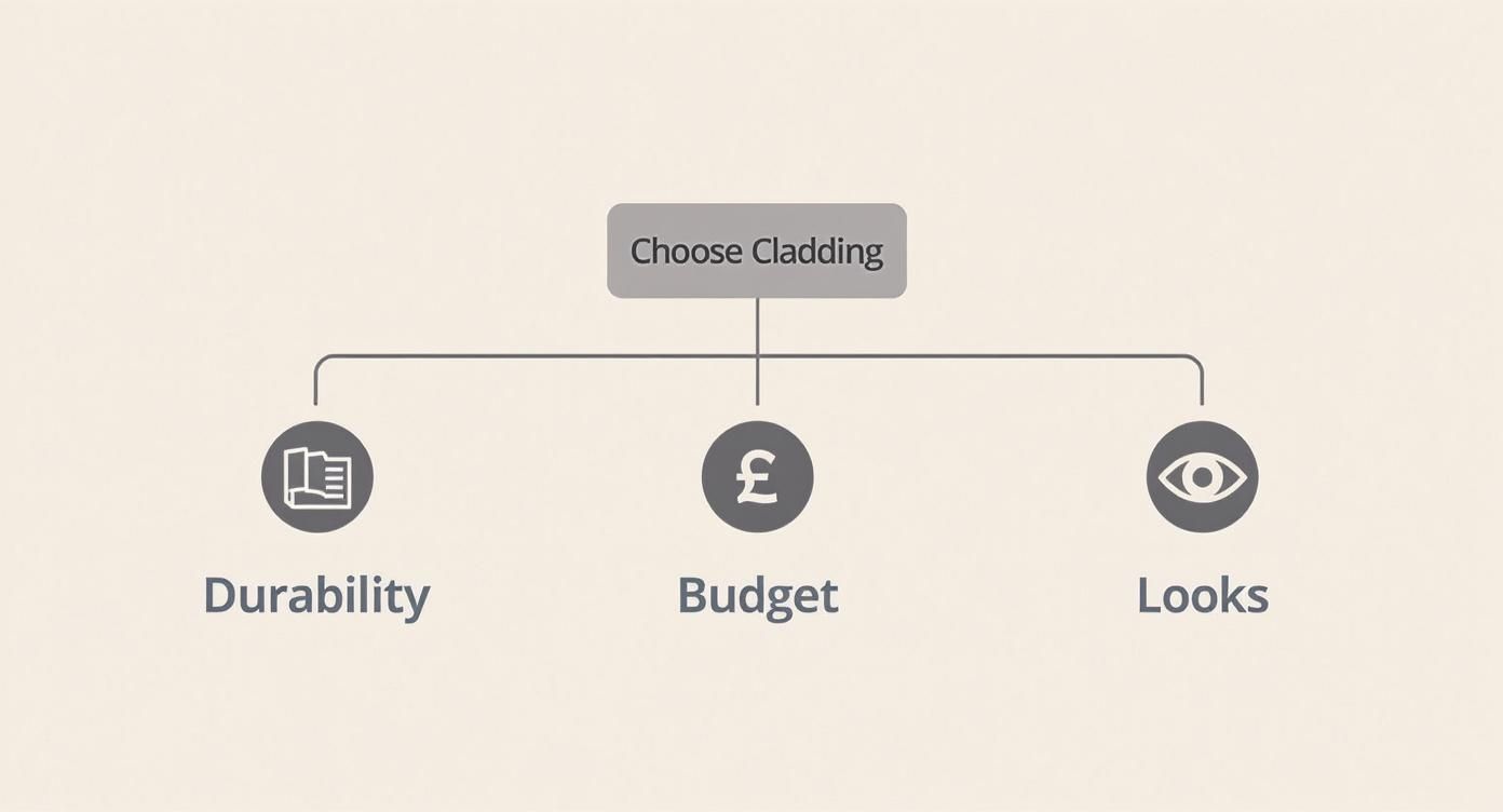 Infographic about timber for external cladding