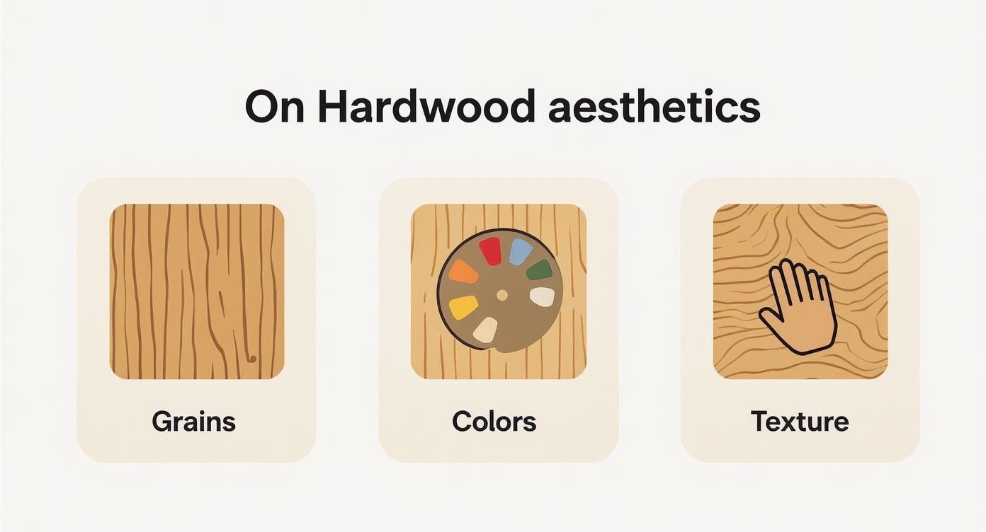 Infographic about properties of hardwoods