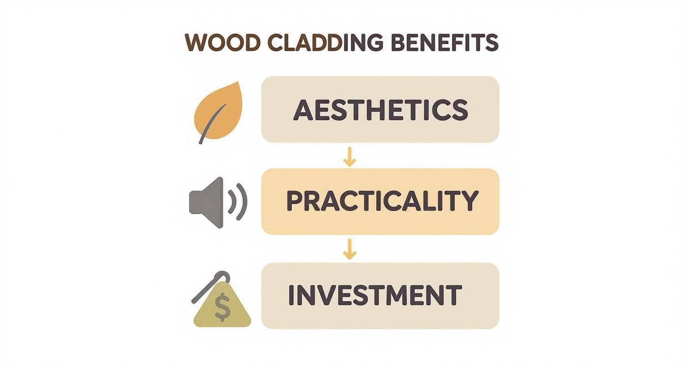 Infographic about internal wooden wall cladding