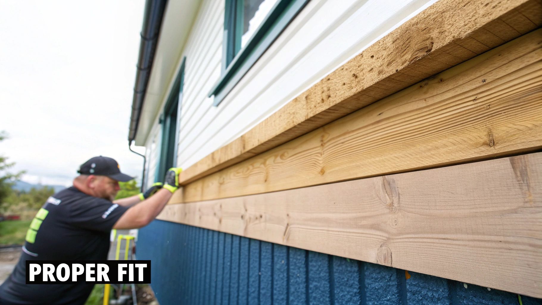 A close-up view of a professionally installed timber cladding wall showing the neat lines and fixings.