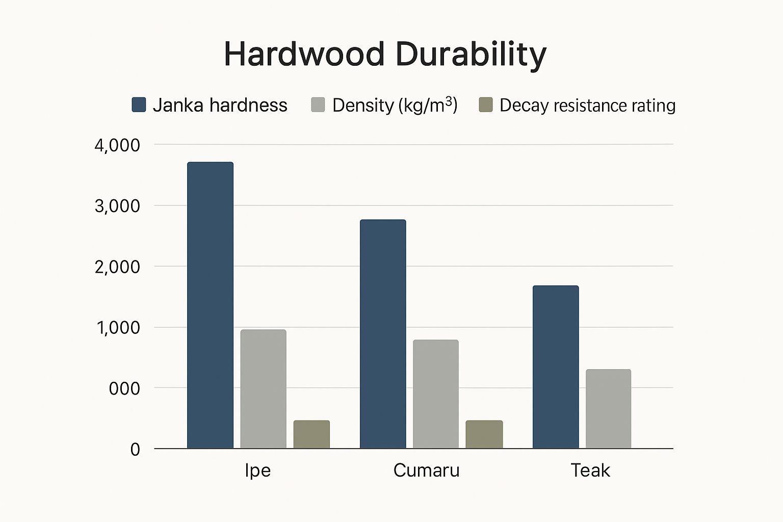 Infographic about hardwoods for decking