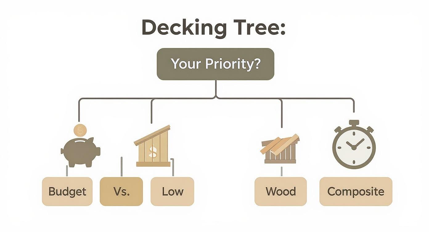 Infographic about wood versus composite decking
