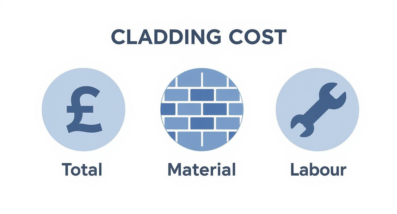 Infographic about cost of cladding a house