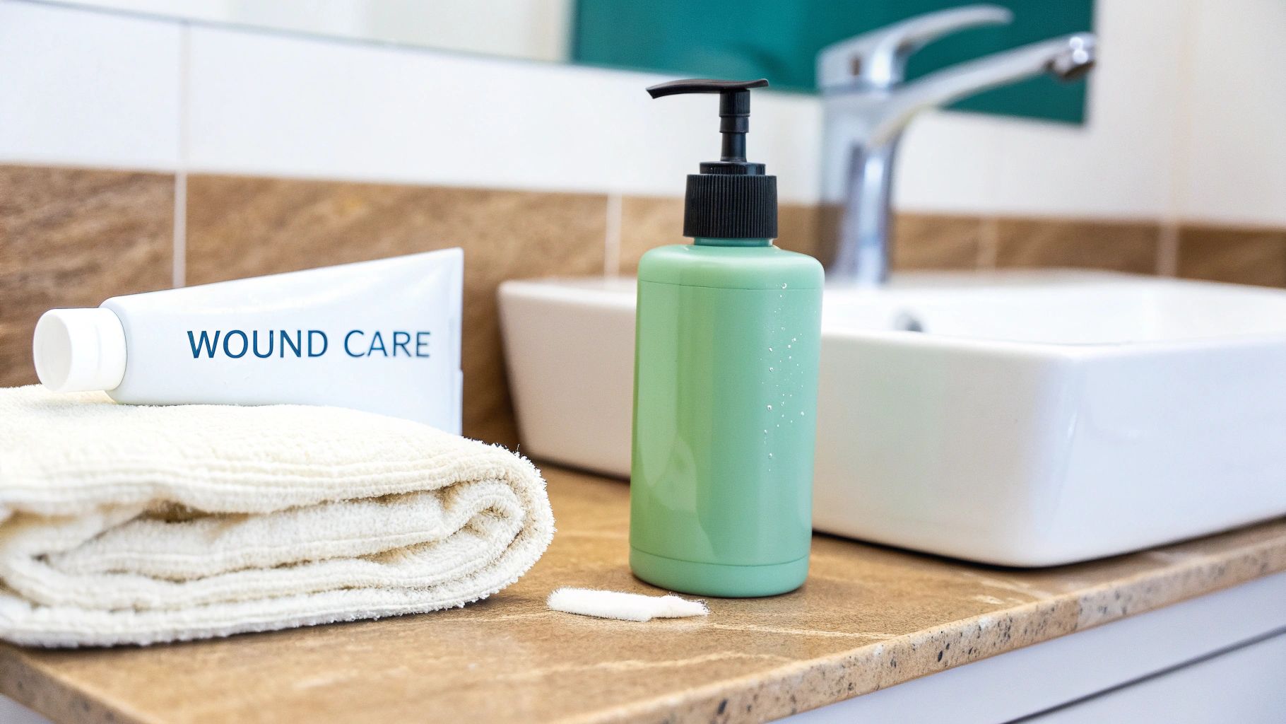 Peri-bottle and gauze for hygiene