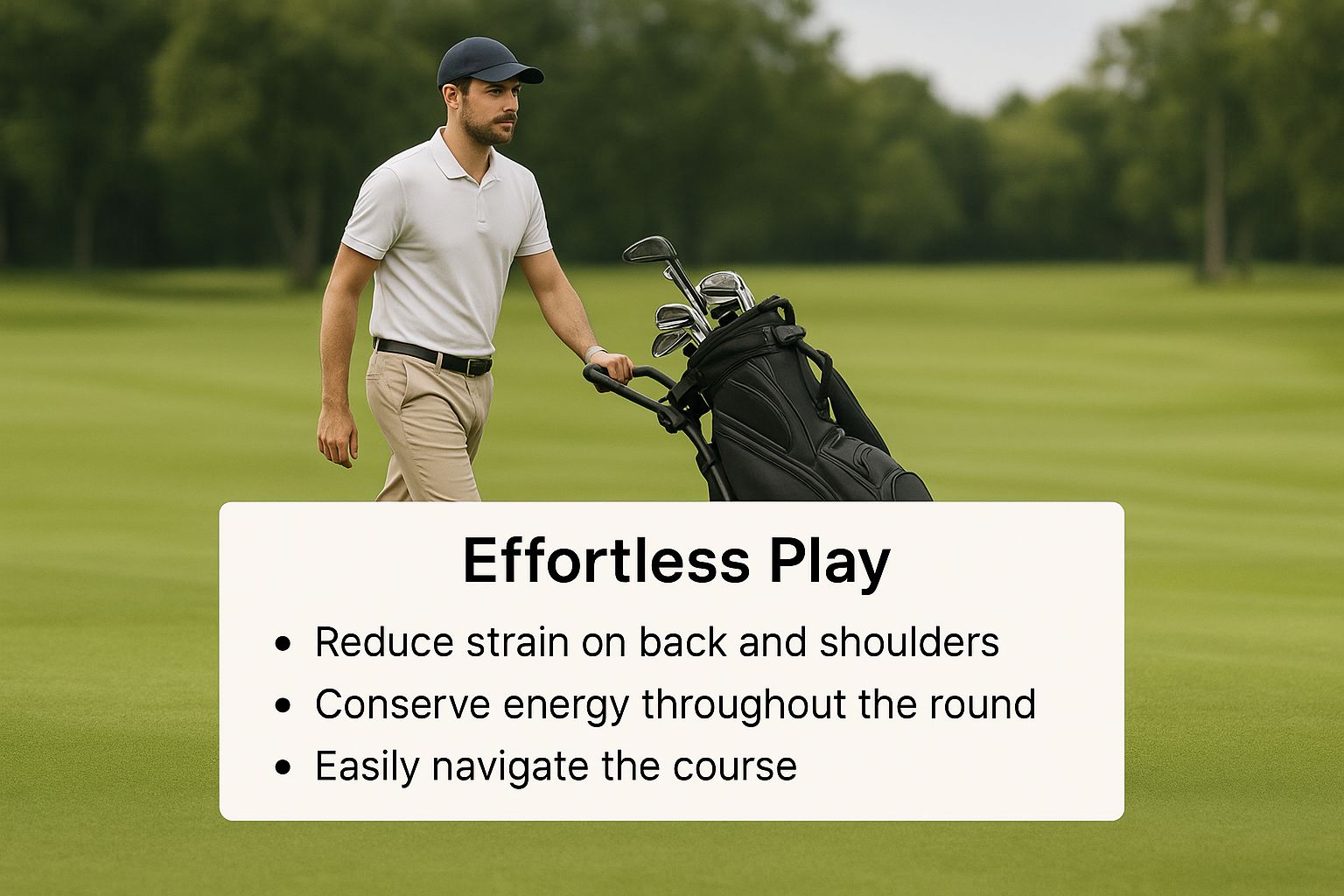 Infographic about golf push pull cart