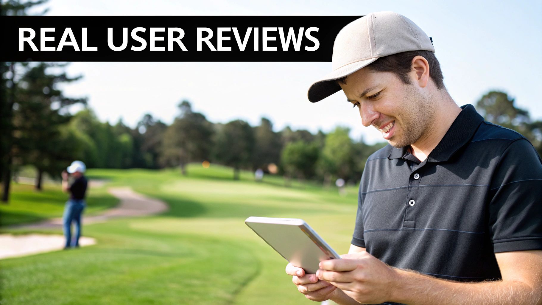 A remote golf caddy sits on a pristine green with a golf course in the background, suggesting a permanent place in the game.