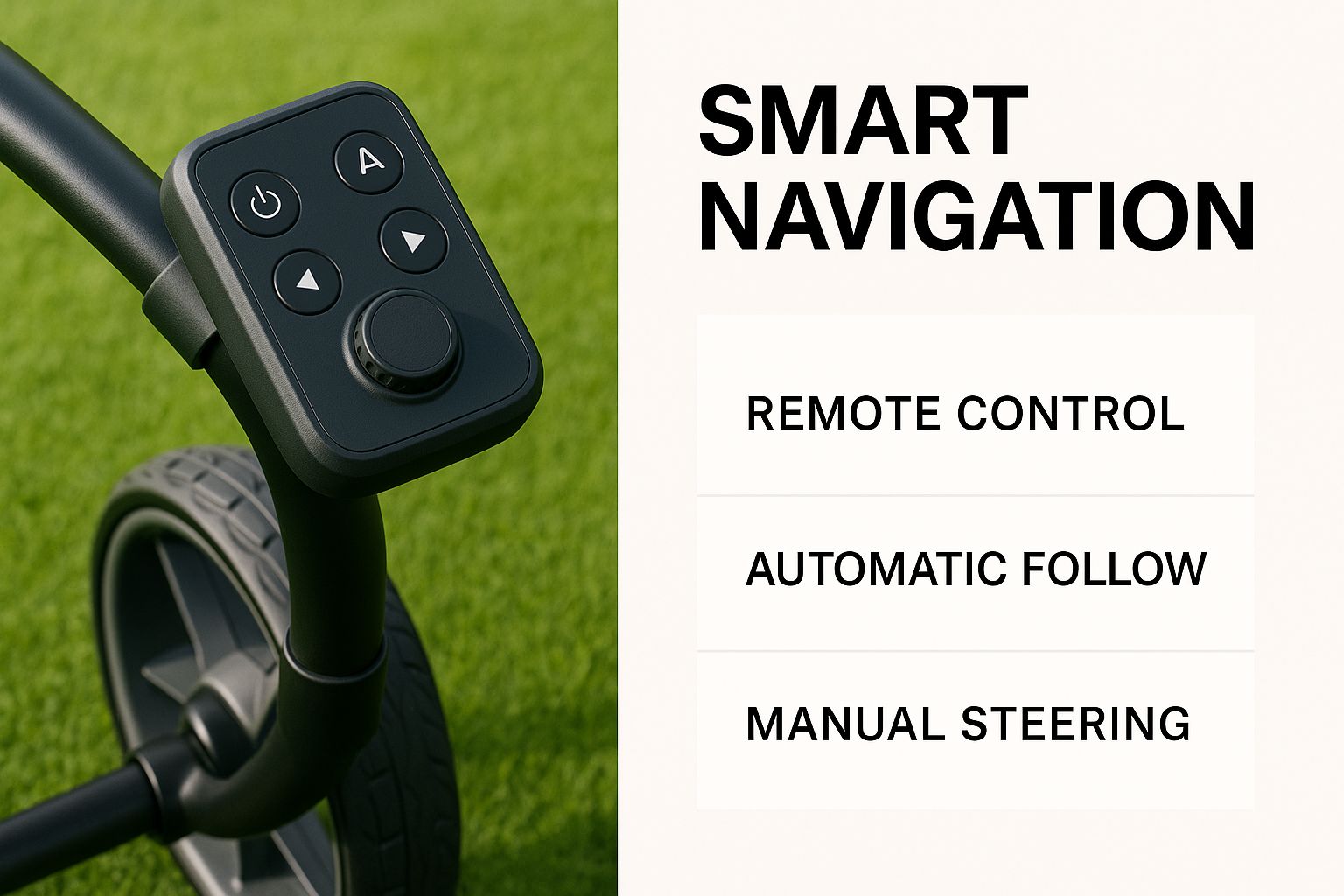 Infographic about remote controlled golf caddies