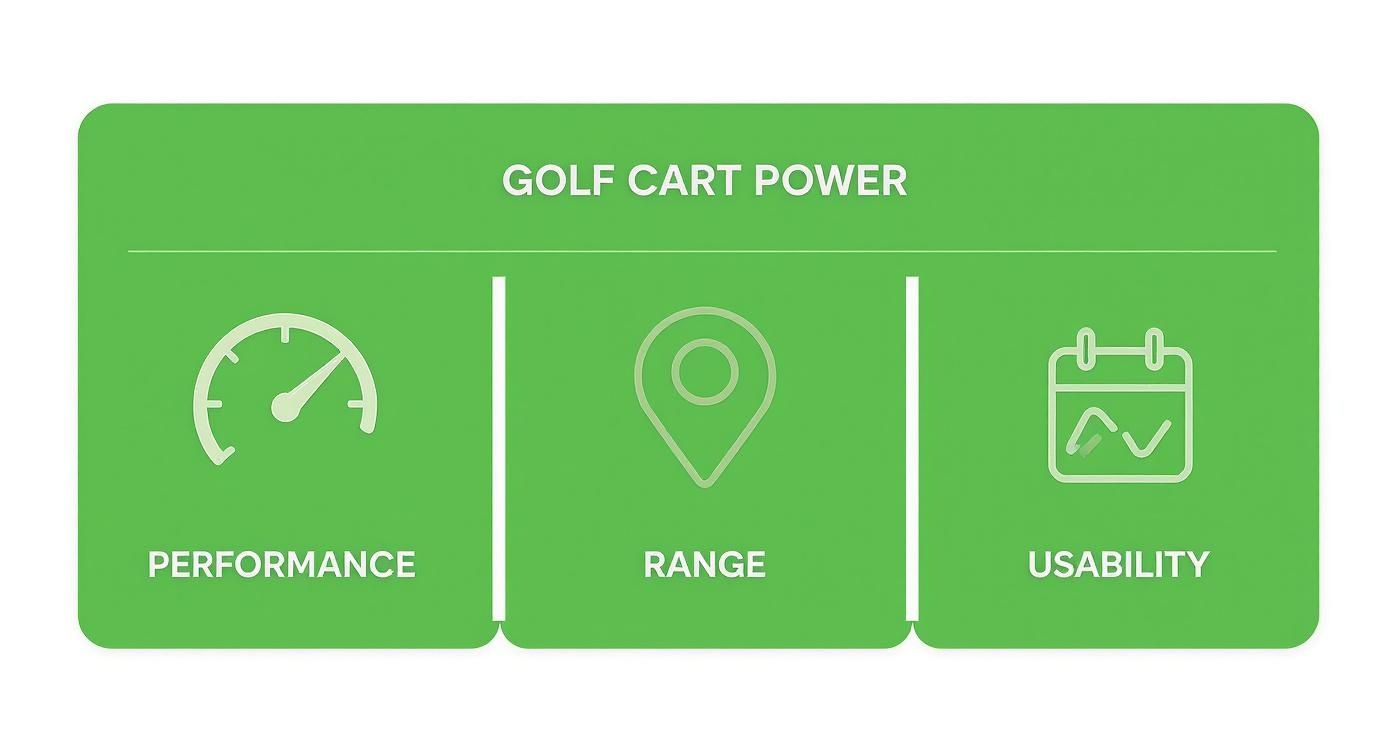 Infographic about battery golf cart