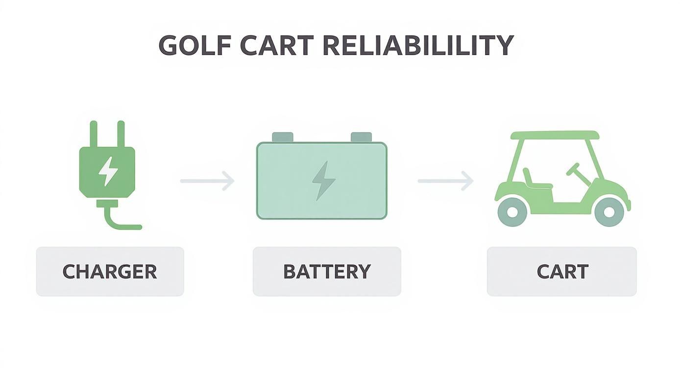 Infographic about cart charger golf