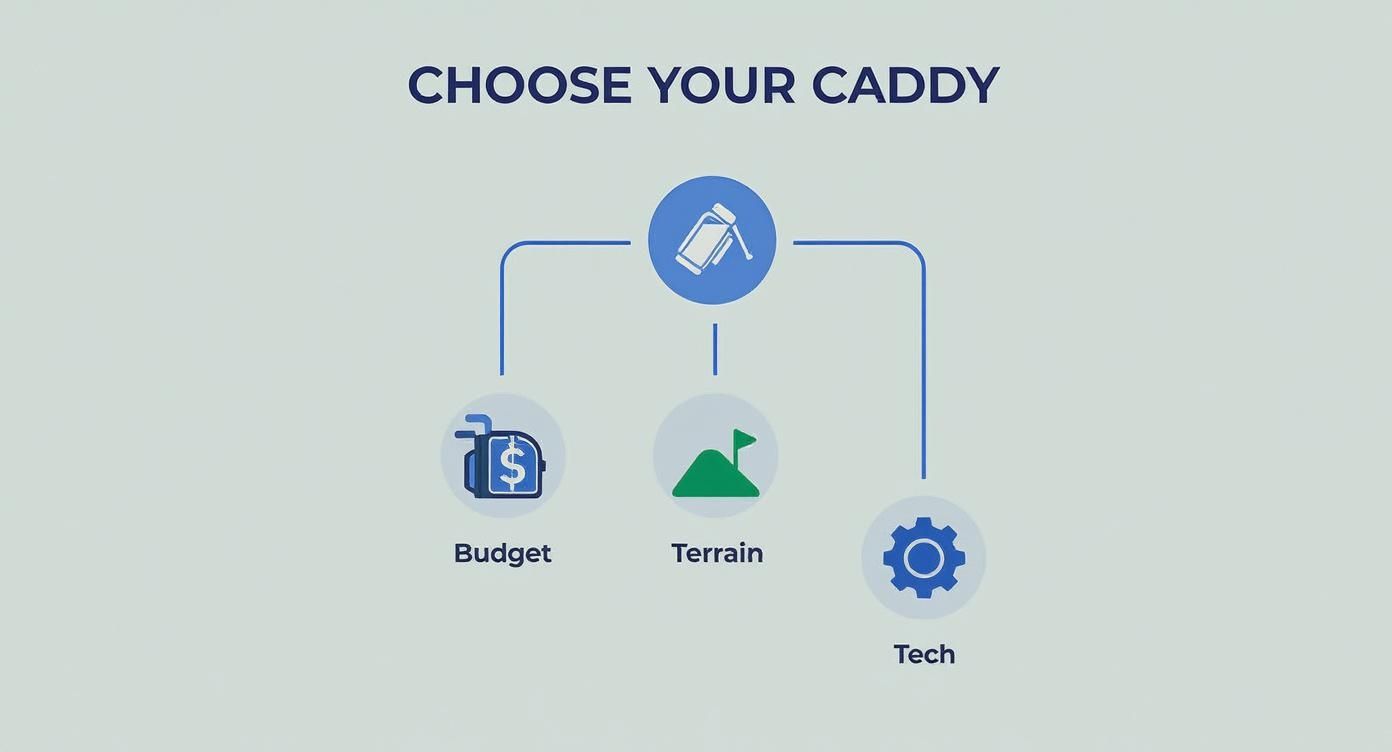 Infographic about golf electric cart caddy