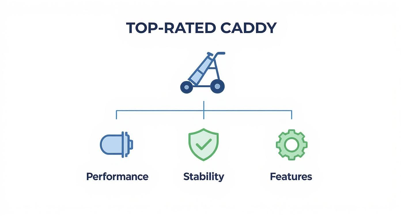 Infographic about top rated electric golf caddy