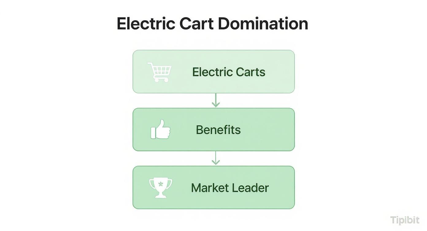 Infographic about golf power cart
