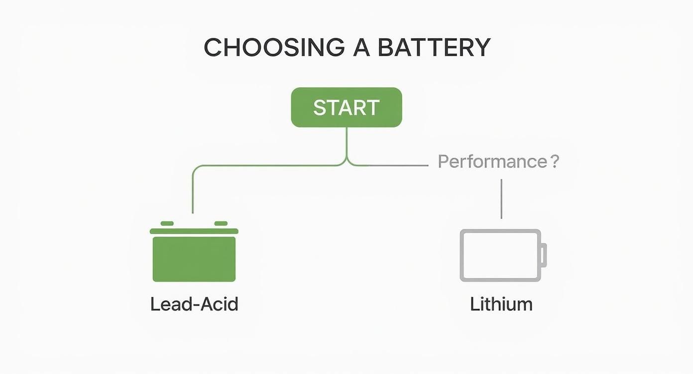 Infographic about golf trolley with battery