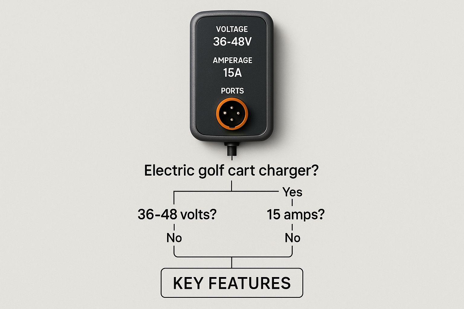 Infographic about charger for electric golf cart