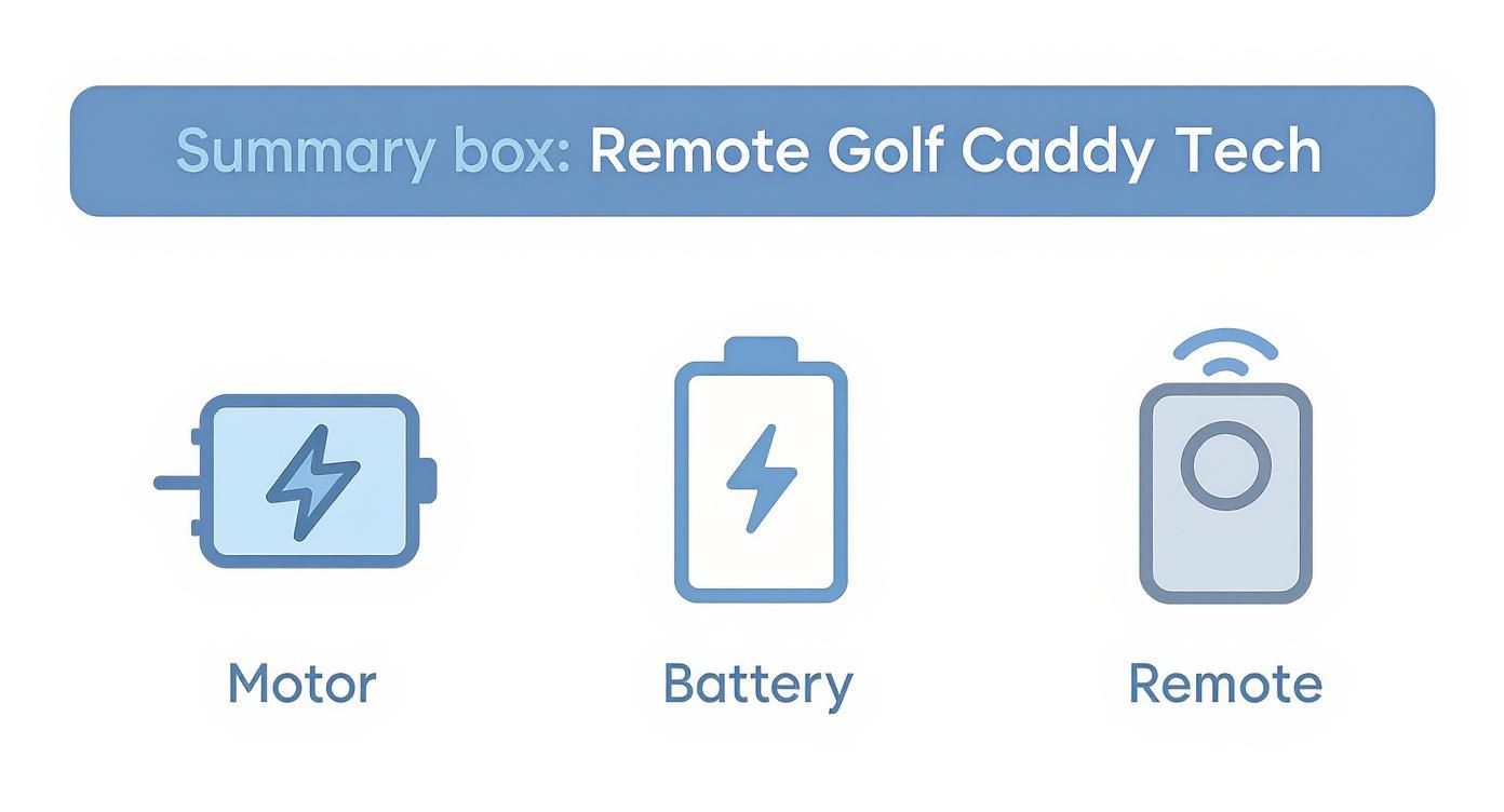 Infographic about remote control golf bag