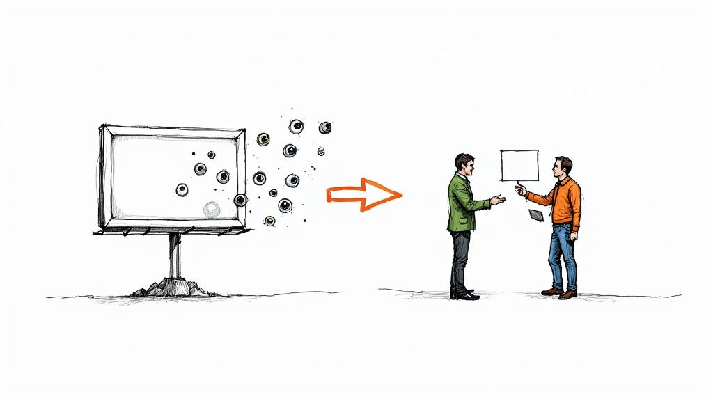 A rocket taking off, symbolizing business growth through performance marketing.