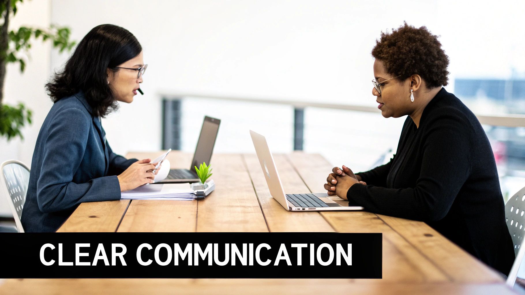 Business people from diverse backgrounds interacting
