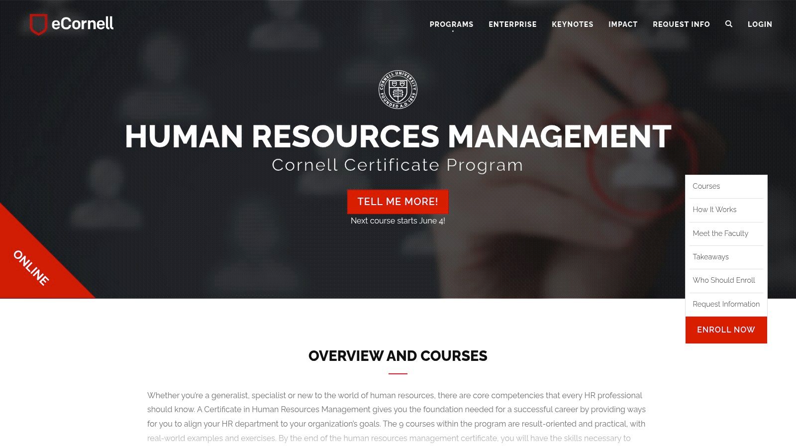 Cornell University Certificate in Human Resources Management