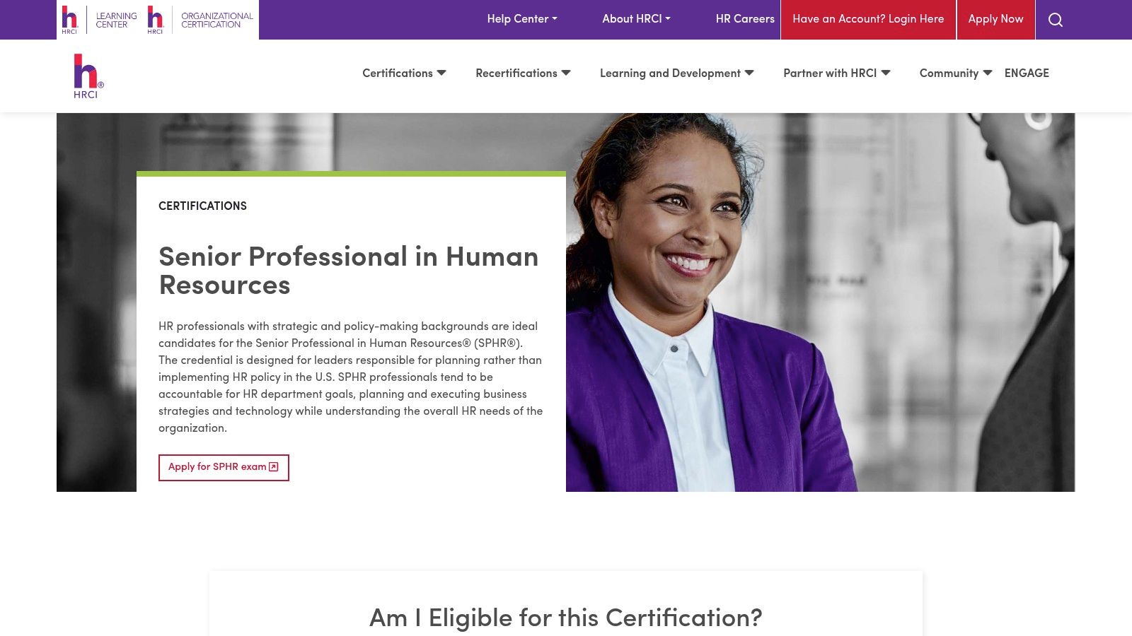 HRCI Senior Professional in Human Resources (SPHR)