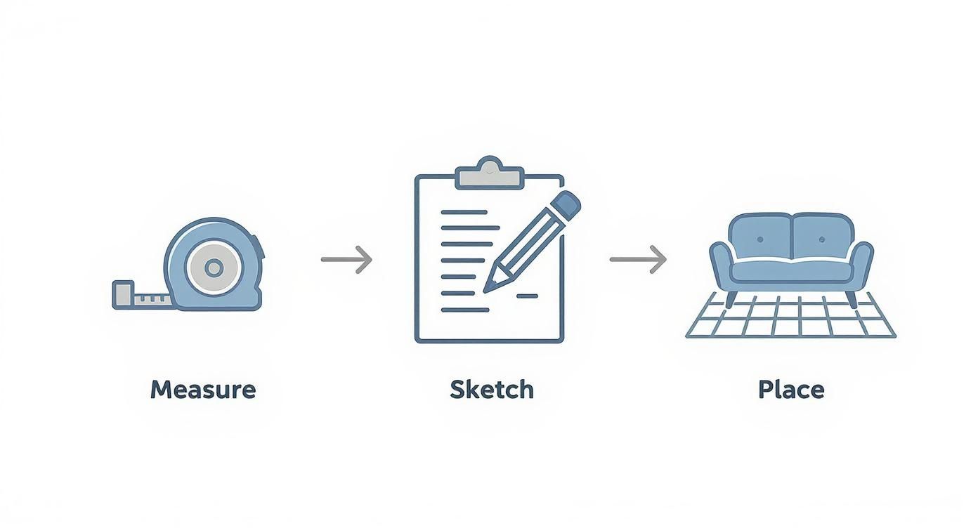 Infographic about how to arrange furniture in small living room