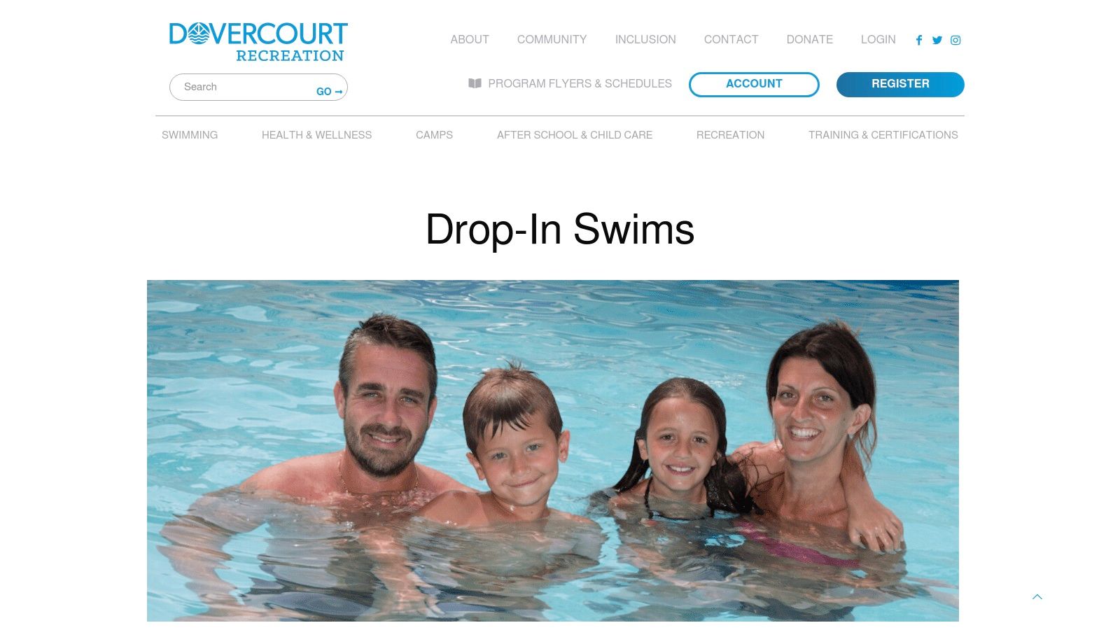 Dovercourt Recreation Centre – Drop-in swims (Westboro)