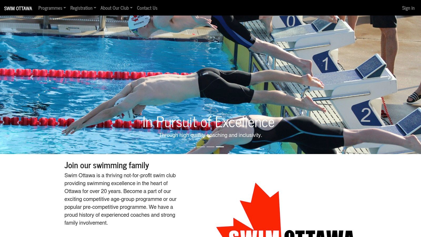 Swim Ottawa (Masters/Club) – Training Schedule Across City Pools