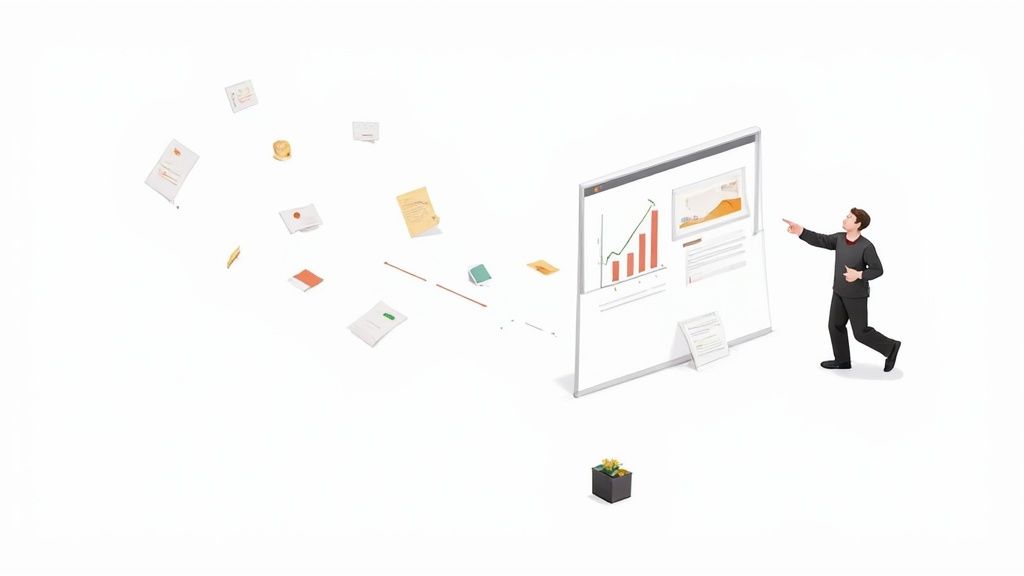 A person analyzing charts and graphs on a computer screen.