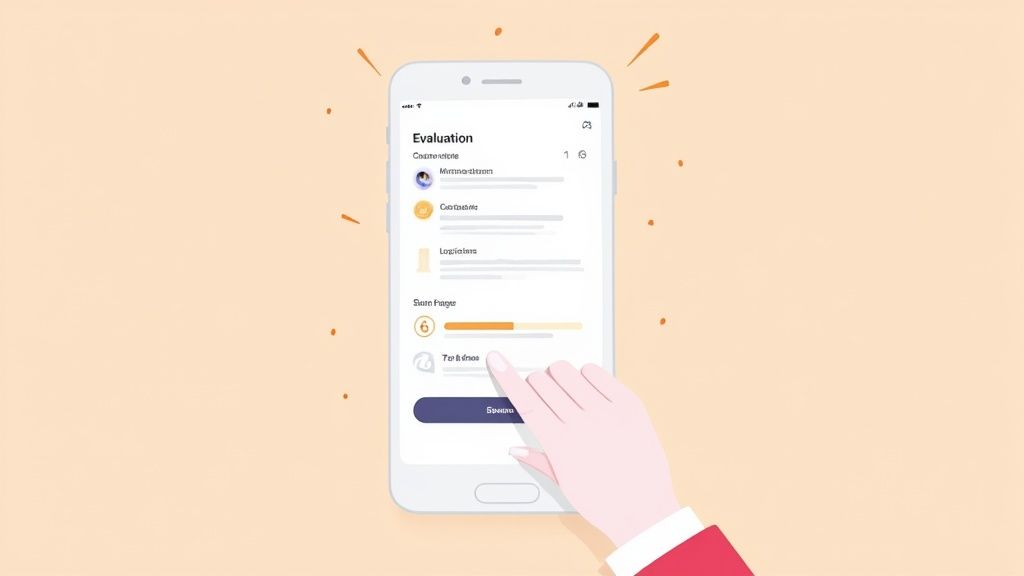 A person designing a form on a computer.