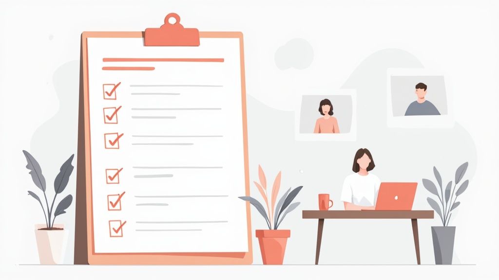 A facilitator leading an engaging virtual training session from a well-lit home office.