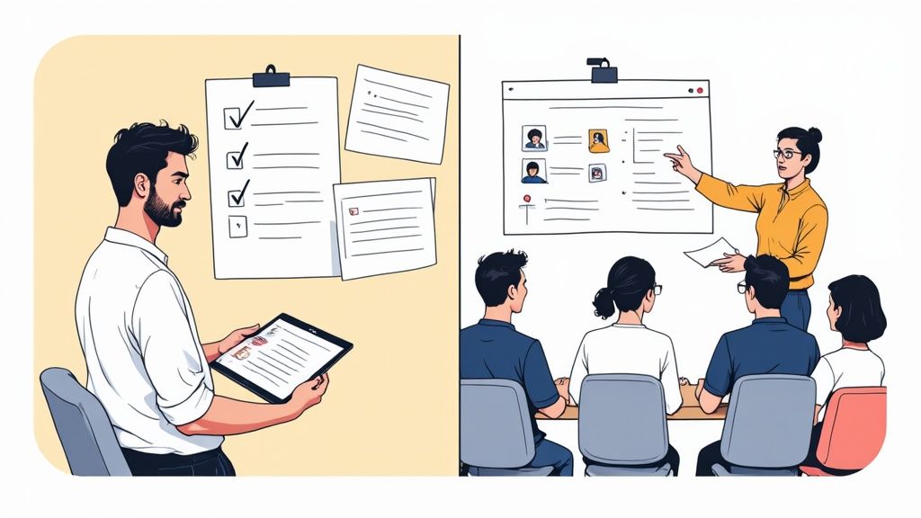 Blended and hybrid training illustration