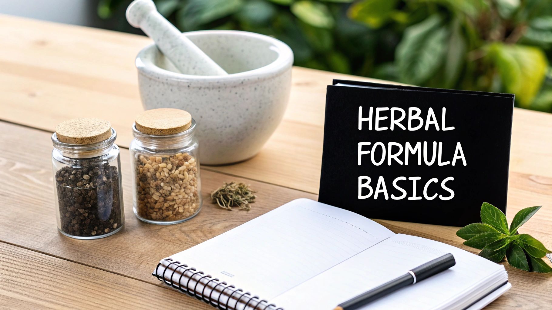 A Modern Guide to traditional chinese herbal formulas Dried herbs and roots in wooden bowls, representing traditional Chinese herbal formulas