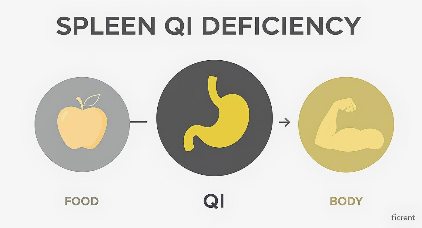 Infographic about spleen qi deficiency treatment