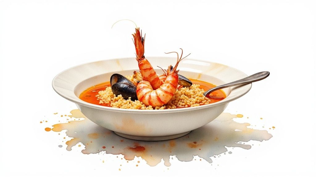 A vibrant dish of Huachinango a la Veracruzana, featuring a whole red snapper covered in a rich tomato, olive, and caper sauce.