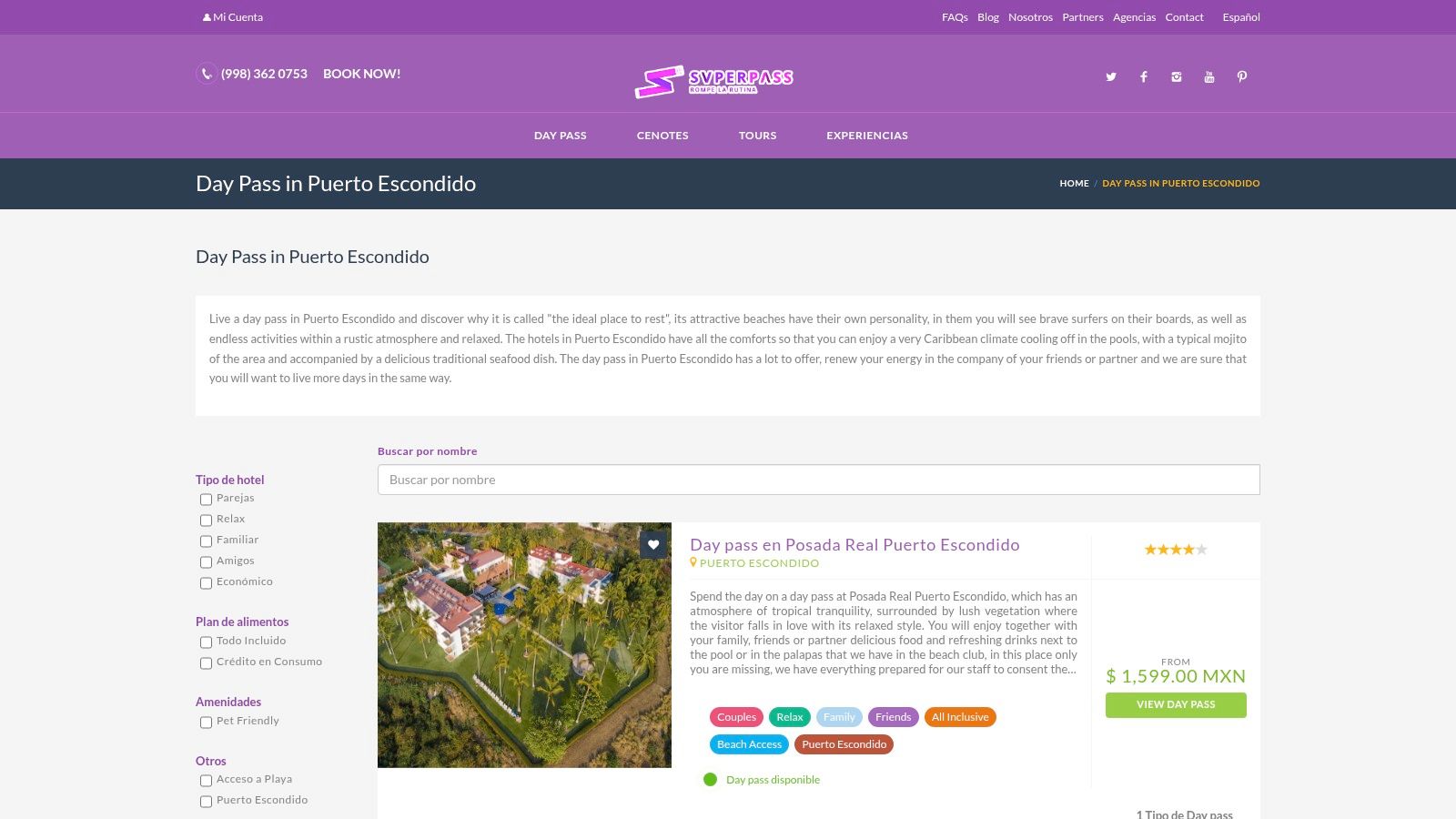 Daypass.mx (SUPERPASS) – Puerto Escondido Day Pass Marketplace