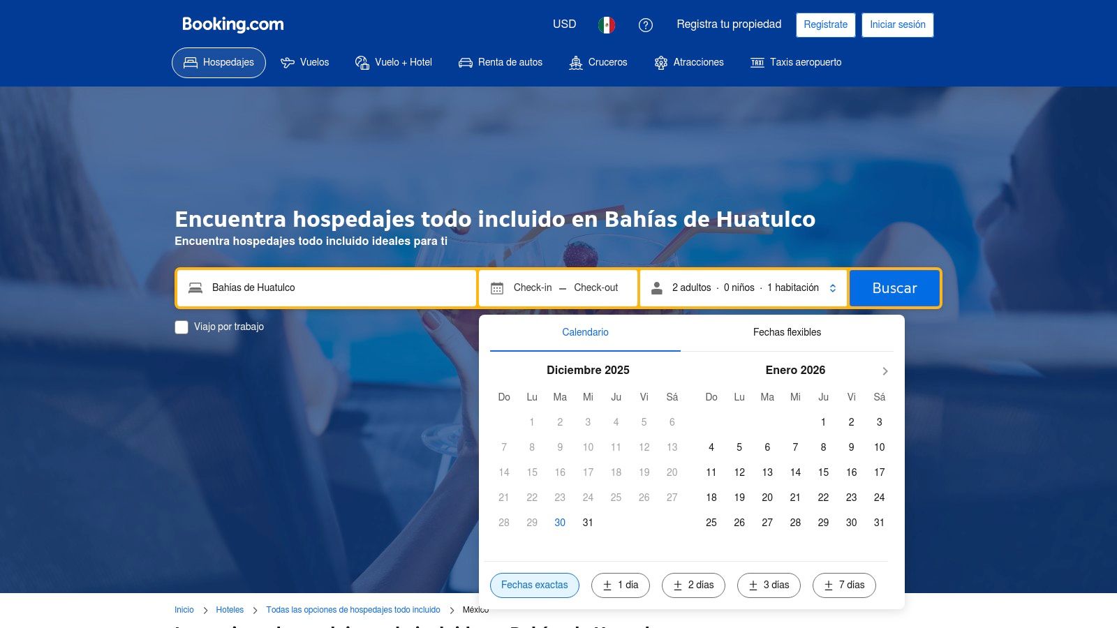 Booking.com (All‑Inclusive in Bahías de Huatulco)