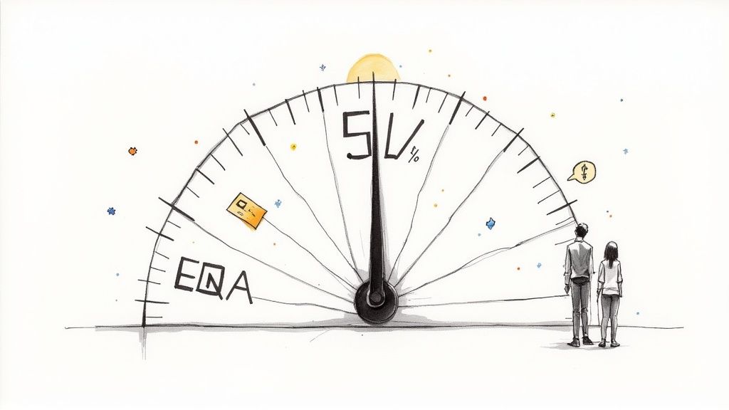 An abstract image showing interconnected data points and charts, representing the complexity of modern metrics.